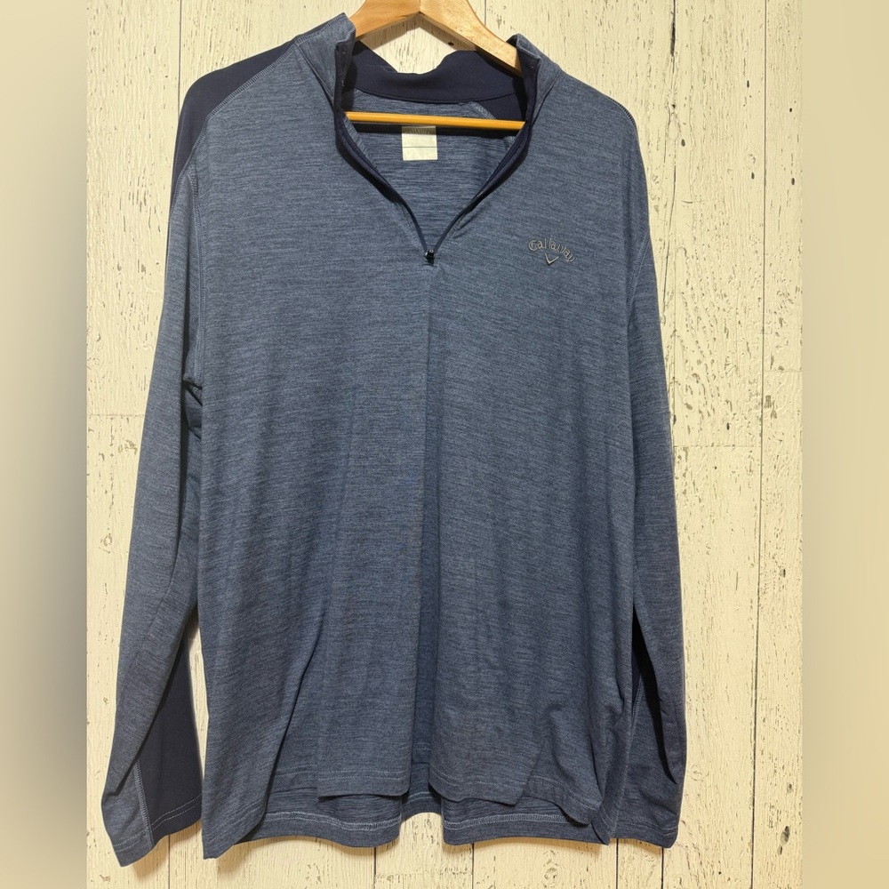 Callaway Navy Heather Quarter-Zip Top